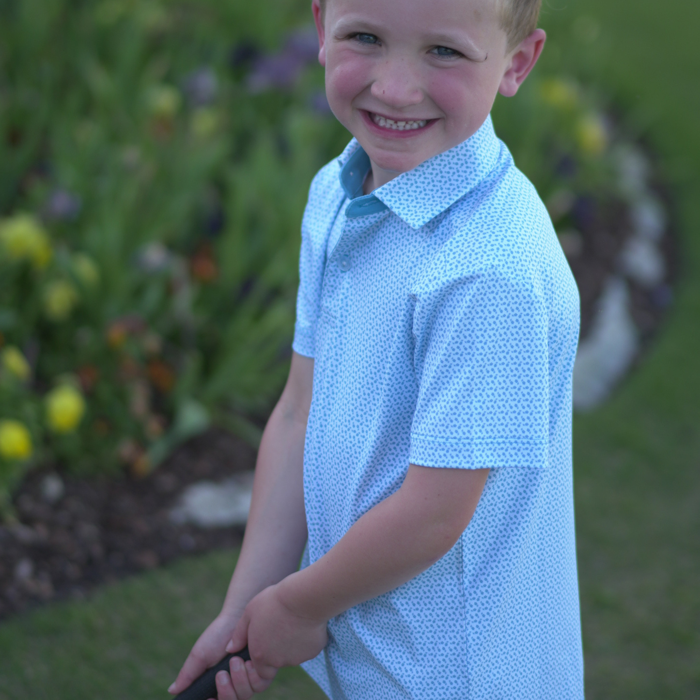 Mint Clover Boys Polo
