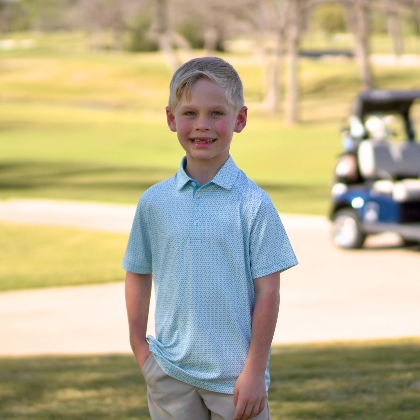Mint Clover Boys Polo